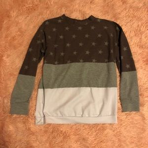 Purple star colorblock shirt